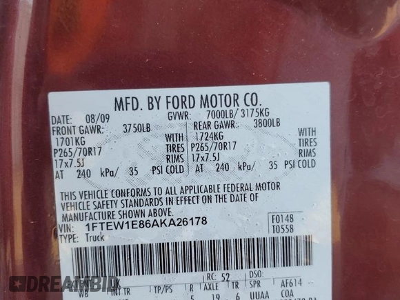 2010 Ford F-150 XL с VIN 1FTEW1E86AKA26178, выставлен на аукционе Copart как лот 52592945 с пробегом 94 729 миль миль и Списание • Salvage title. История ставок и продаж доступна на DreamBid. Изображение 13.