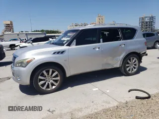 2014 Infiniti QX80 with VIN JN8AZ2NF4E9555172, listed as a Copart auction lot 52302975 with 107,709 mi miles and Salvage Title. Bid and sale history available at DreamBid. Image 1.