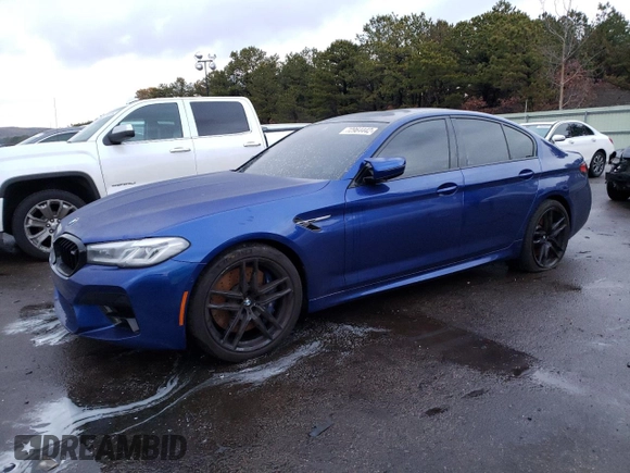 2021 BMW M5 with VIN WBS83CH03MCG05985, listed as a Copart auction lot 72964442 with 1,707 mi miles. Bid and sale history available at carsss.com. Image 1.