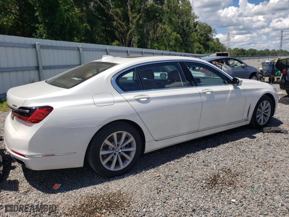 2020 BMW 7 Series 740i xDrive with VIN WBA7T4C0XLCD13522, listed as a Copart auction lot 60143464 with 19,454 mi miles and Salvage Title. Bid and sale history available at carsss.com. Image 3.