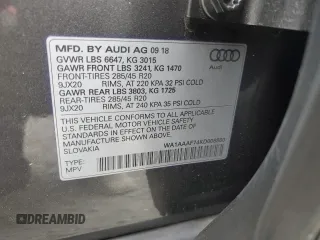 2019 Audi Q7 Premium with VIN WA1AAAF74KD008880, listed as a Copart auction lot 54277445 with 23,476 mi miles and Salvage title. Bid and sale history available at DreamBid. Image 13.
