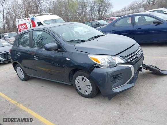 2024 Mitsubishi Mirage ES with VIN ML32AUHJ0RH032815, listed as a IAAI auction lot 41862174 with 9938 miles. Bid and sale history available at carsss.com. Image 1.