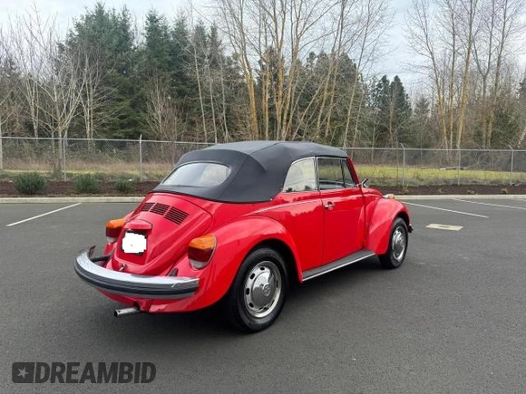 1975 Volkswagen Beetle with VIN 1552010655, listed as a Copart auction lot 45005075 with 57,107 mi miles and Clean Title. Bid and sale history available at DreamBid. Image 4.