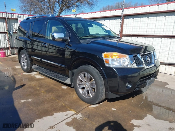 2015 Nissan Armada SV with VIN 5N1BA0ND0FN620176, listed as a IAAI auction lot 41665275 with 128,277 mi miles. Bid and sale history available at carsss.com. Image 1.