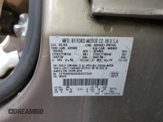 2003 Ford Super Duty F-250 XL with VIN 1FTNW20S03ED27345, listed as a Copart auction lot 86913354 with 0 mi miles and Salvage Title. Bid and sale history available at carsss.com. Image 12.