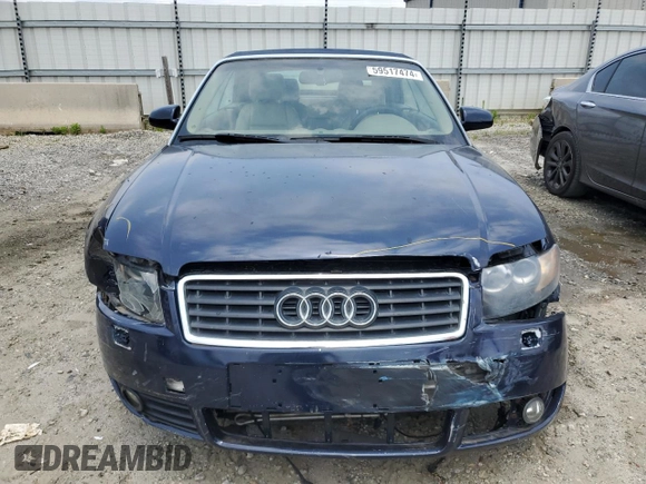 2006 Audi A4 3.0L with VIN WAUDT48H36K010770, listed as a Copart auction lot 59517474 with 96,008 mi miles and Clean Title. Bid and sale history available at carsss.com. Image 2.