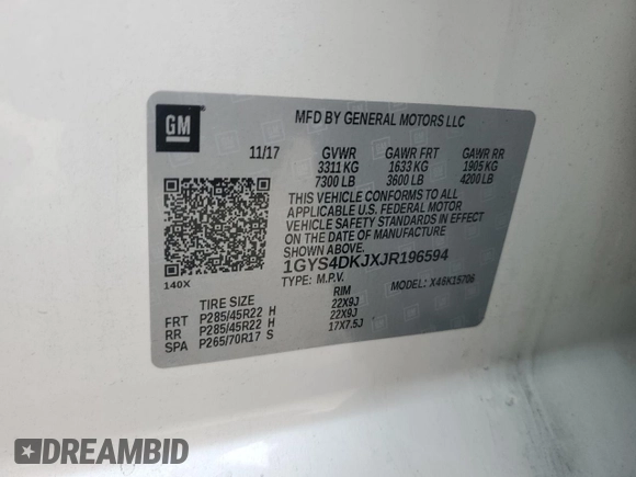 2018 Cadillac Escalade Platinum z VIN 1GYS4DKJXJR196594, wystawiony jako Copart lot #84545204 z przebiegiem 102 462 mil mil oraz Szkoda całkowita • Salvage title. Historia ofert i sprzedaży dostępna na DreamBid. Obrazek 13.