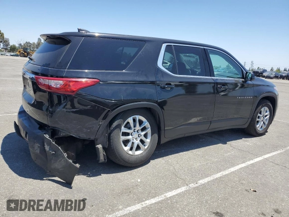 2021 Chevrolet Traverse LS with VIN 1GNERFKWXMJ242575, listed as a Copart auction lot 57480565 with 105,810 mi miles and Salvage title. Bid and sale history available at DreamBid. Image 3.