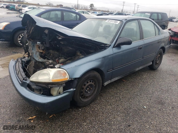 1996 Honda Civic DX with VIN 2HGEJ6621TH525813, listed as a Copart auction lot 48151765 with 229,339 mi miles and Salvage Title. Bid and sale history available at carsss.com. Image 1.