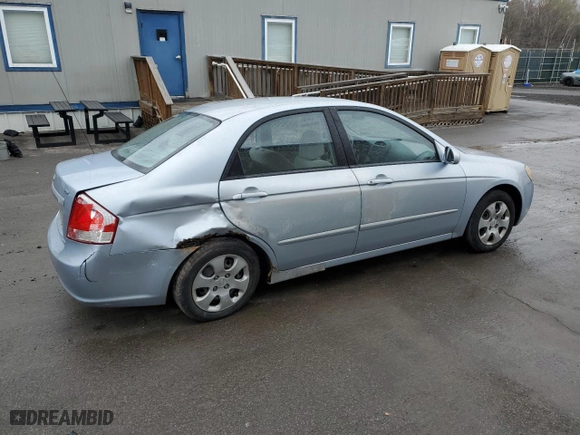 2007 Kia Spectra EX with VIN KNAFE121475416084, listed as a Copart auction lot 52687535 with 177,529 mi miles and Salvage Title. Bid and sale history available at carsss.com. Image 3.