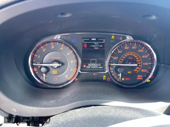 2017 Subaru WRX Premium with VIN JF1VA1E6XH9805863, listed as a Copart auction lot 52076125 with 81,625 mi miles and Salvage Title. Bid and sale history available at carsss.com. Image 9.
