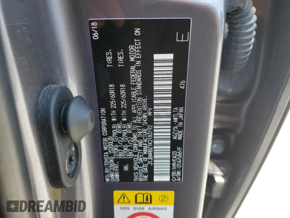 2019 Lexus NX 300 with VIN JTJBARBZ1K2183192, listed as a Copart auction lot 53644305 with 43,832 mi miles and Salvage Title. Bid and sale history available at DreamBid. Image 13.