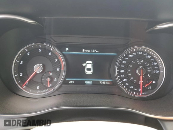 2021 Genesis G70 3.3T with VIN KMTG74LEXMU070081, listed as a Copart auction lot 72065504 with 73,851 mi miles and Clean Title. Bid and sale history available at carsss.com. Image 9.