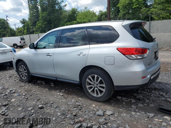 2014 Nissan Pathfinder S with VIN 5N1AR2MM3EC708795, listed as a Copart auction lot 62829595 with 107,707 mi miles and Salvage title. Bid and sale history available at DreamBid. Image 2.