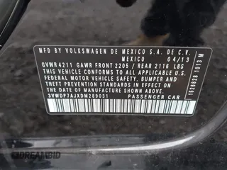 2013 Volkswagen Jetta SE z VIN 3VWDP7AJXDM289031, wystawiony jako IAAI lot #42325596 z przebiegiem 157 774 mil mil oraz . Historia ofert i sprzedaży dostępna na DreamBid. Obrazek 9.