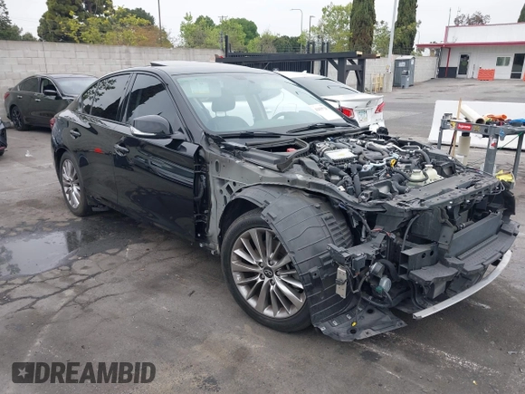 2020 Infiniti Q50 Luxe with VIN JN1EV7AP6LM204443, listed as a IAAI auction lot 42039728 with 58,745 mi miles and . Bid and sale history available at DreamBid. Image 13.