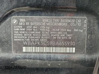 2011 BMW 3 Series 328i xDrive z VIN WBAPK5C59BA655930, wystawiony jako Copart lot #57251325 z przebiegiem 155 227 mil mil oraz Czysty tytuł • Clean title. Historia ofert i sprzedaży dostępna na DreamBid. Obrazek 12.