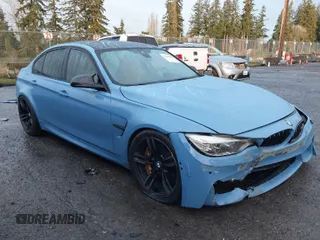 2015 BMW M3 with VIN WBS3C9C56FP803632, listed as a IAAI auction lot 41208782 with 23,573 mi miles. Bid and sale history available at carsss.com. Image 1.