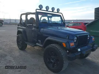 2001 Jeep Wrangler Sport with VIN 1J4FA49S41P334053, listed as a IAAI auction lot 41884967 with 158,258 mi miles. Bid and sale history available at carsss.com. Image 1.