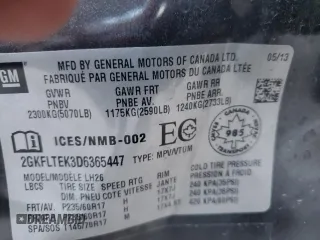 2013 GMC Terrain SLE with VIN 2GKFLTEK3D6365447, listed as a Copart auction lot 87971945 with 171,847 mi miles and Clean Title. Bid and sale history available at carsss.com. Image 14.