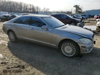 2007 Mercedes-Benz S-Class 5.5L V12 with VIN WDDNG76X67A082857, listed as a Copart auction lot 46410375 with 97,450 mi miles and Salvage Title. Bid and sale history available at carsss.com. Image 4.
