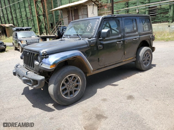 2022 Jeep Wrangler 4xe Unlimited Rubicon with VIN 1C4JJXR64NW192545, listed as a Copart auction lot 51891654 with 24,121 mi miles and Salvage Title. Bid and sale history available at carsss.com. Image 1.