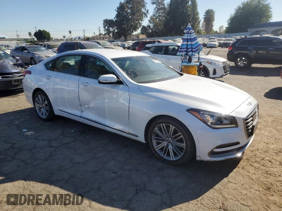 2019 Genesis G80 3.8L with VIN KMTFN4JEXKU326897, listed as a Copart auction lot 81956804 with 57,435 mi miles and Salvage Title. Bid and sale history available at DreamBid. Image 4.