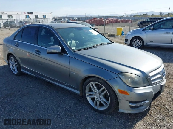 2012 Mercedes-Benz C-Class C 250 Sport with VIN WDDGF4HB4CR205725, listed as a IAAI auction lot 41963335 with 189,187 mi miles. Bid and sale history available at carsss.com. Image 1.