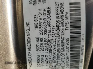 2020 Acura RDX Advance z VIN 5J8TC2H71LL019095, wystawiony jako Copart lot #77492234 z przebiegiem 41 725 mil mil oraz Szkoda całkowita • Salvage title. Historia ofert i sprzedaży dostępna na DreamBid. Obrazek 13.