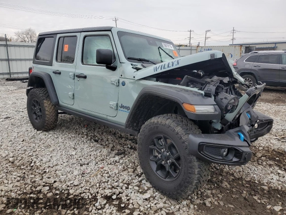 2024 Jeep Wrangler Willys z VIN 1C4RJXN68RW217008, wystawiony jako Copart lot #50819115 z przebiegiem Nie podano mil oraz Szkoda całkowita • Salvage title. Historia ofert i sprzedaży dostępna na DreamBid. Obrazek 4.