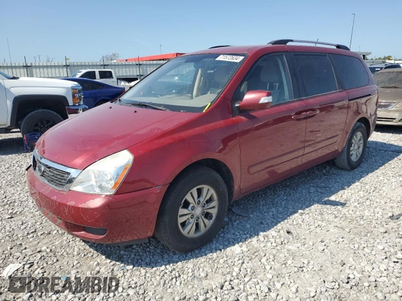 2011 Kia Sedona LX with VIN KNDMG4C77B6388700, listed as a Copart auction lot 71572634 with 169,016 mi miles and Salvage Title. Bid and sale history available at carsss.com. Image 1.