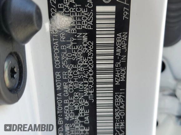 2021 Lexus UX 250h F Sport with VIN JTHE9JBH0M2043962, listed as a Copart auction lot 62220935 with 43,278 mi miles and Salvage title. Bid and sale history available at DreamBid. Image 13.