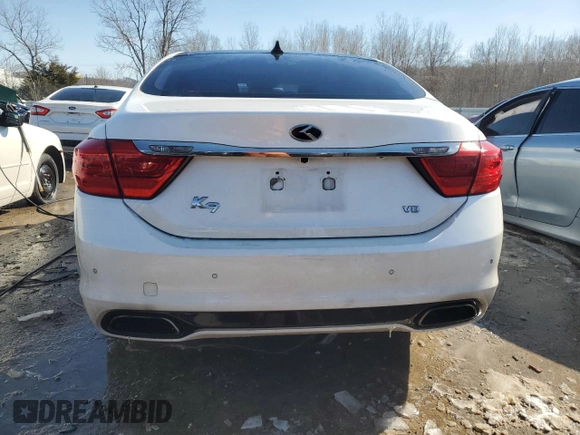 2015 Kia K900 Luxury with VIN KNALW4D40F6020543, listed as a Copart auction lot 45549255 with 164,780 mi miles and Salvage Title. Bid and sale history available at carsss.com. Image 6.