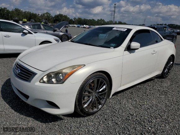 2010 Infiniti G37 Convertible with VIN JN1CV6FE8AM352132, listed as a Copart auction lot 76055514 with 0 mi miles and Salvage Title. Bid and sale history available at carsss.com. Image 1.
