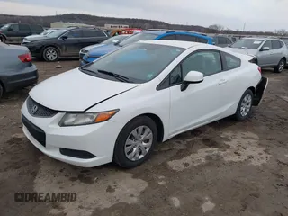 2012 Honda Civic Cpe LX with VIN 2HGFG3B54CH565952, listed as a IAAI auction lot 41550347 with 105,156 mi miles. Bid and sale history available at carsss.com. Image 2.