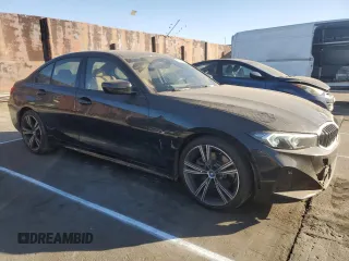 2023 BMW 3 Series 330e with VIN 3MW39FF03P8D33433, listed as a Copart auction lot 86197104 with 12,023 mi miles and Salvage Title. Bid and sale history available at carsss.com. Image 4.
