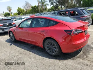 2022 Tesla Model 3 Long Range with VIN 5YJ3E1EB5NF287746, listed as a Copart auction lot 55124115 with 99,767 mi miles and Clean Title. Bid and sale history available at DreamBid. Image 2.