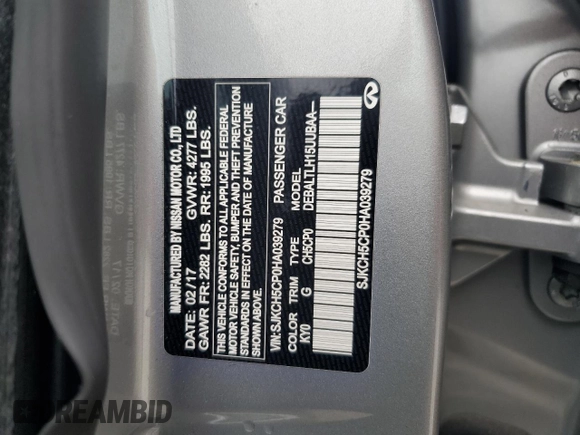 2017 Infiniti QX30 Premium with VIN SJKCH5CP0HA039279, listed as a Copart auction lot 79693364 with 93,816 mi miles and Salvage Title. Bid and sale history available at DreamBid. Image 12.