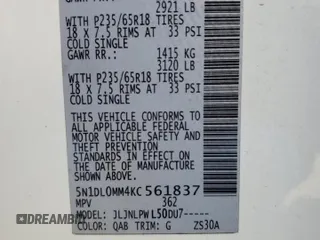 2019 Infiniti QX60 Pure с VIN 5N1DL0MM4KC561837, выставлен на аукционе Copart как лот 47443595 с пробегом 143 473 миль миль и Чистый • Clean title. История ставок и продаж доступна на DreamBid. Изображение 13.