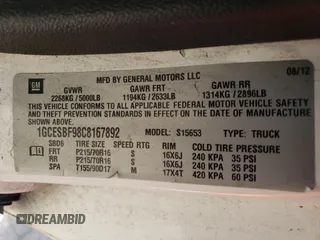 2012 Chevrolet Colorado Work Truck z VIN 1GCESBF98C8167892, wystawiony jako Copart lot #86172434 z przebiegiem 98 857 mil mil oraz Czysty tytuł • Clean title. Historia ofert i sprzedaży dostępna na DreamBid. Obrazek 12.