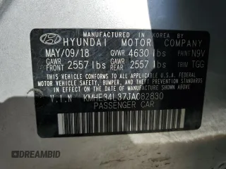 2018 Hyundai Sonata Hybrid Limited with VIN KMHE34L37JA082830, listed as a Copart auction lot 82709864 with 117,884 mi miles and Salvage Title. Bid and sale history available at carsss.com. Image 13.