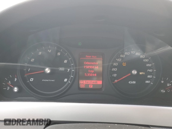 2009 Pontiac G8 GT with VIN 6G2EC57Y89L226490, listed as a Copart auction lot 68644564 with 158,904 mi miles and Salvage Title. Bid and sale history available at DreamBid. Image 9.