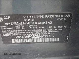 2014 BMW 3 Series 328i z VIN WBA3A5G52ENP31707, wystawiony jako IAAI lot #41944963 z przebiegiem 158 180 mil mil oraz . Historia ofert i sprzedaży dostępna na DreamBid. Obrazek 9.