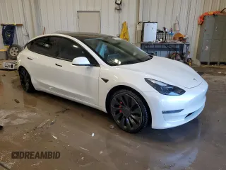 2022 Tesla Model 3 Performance with VIN 5YJ3E1EC8NF200530, listed as a Copart auction lot 43278455 with 50,682 mi miles and Non Repairable. Bid and sale history available at carsss.com. Image 4.