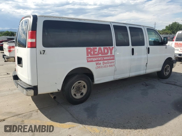 2013 Chevrolet Express Passenger LT with VIN 1GAZG1FG2D1144719, listed as a Copart auction lot 64759665 with Not provided miles and Clean title. Bid and sale history available at DreamBid. Image 3.