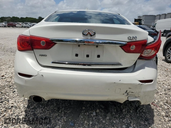 2015 Infiniti Q50 Premium with VIN JN1BV7AR5FM403492, listed as a Copart auction lot 61761195 with 135,134 mi miles and Salvage title. Bid and sale history available at DreamBid. Image 6.