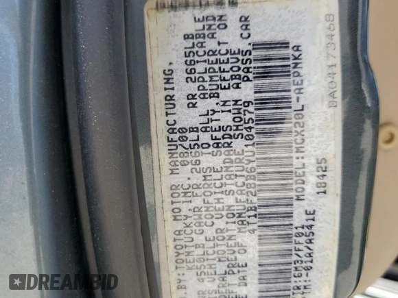 2000 Toyota Avalon XL с VIN 4T1BF28B6YU104579, выставлен на аукционе Copart как лот 54129515 с пробегом 145 273 миль миль и Списание • Salvage title. История ставок и продаж доступна на DreamBid. Изображение 12.
