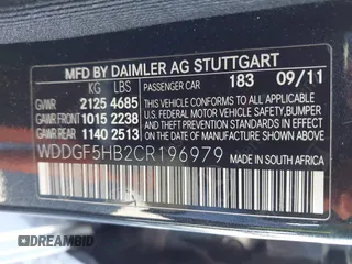 2012 Mercedes-Benz C 350 Sport with VIN WDDGF5HB2CR196979, listed as a IAAI auction lot 41643452 with 119,436 mi miles and . Bid and sale history available at DreamBid. Image 9.