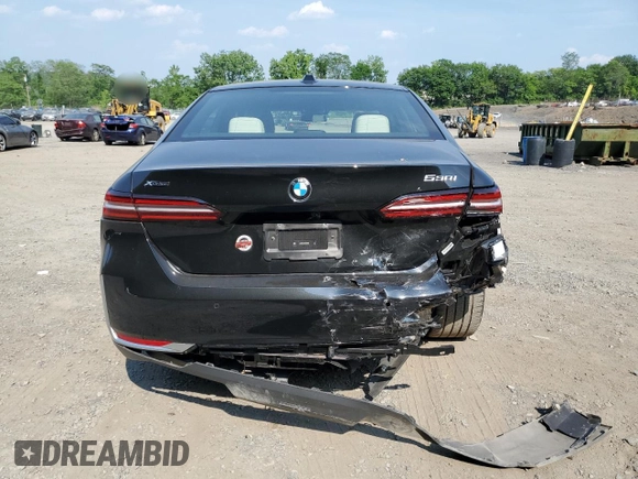 2024 BMW 5 Series 530i xDrive with VIN WBA53FJ04RCP87607, listed as a Copart auction lot 58768065 with 11,596 mi miles and Salvage title. Bid and sale history available at DreamBid. Image 6.