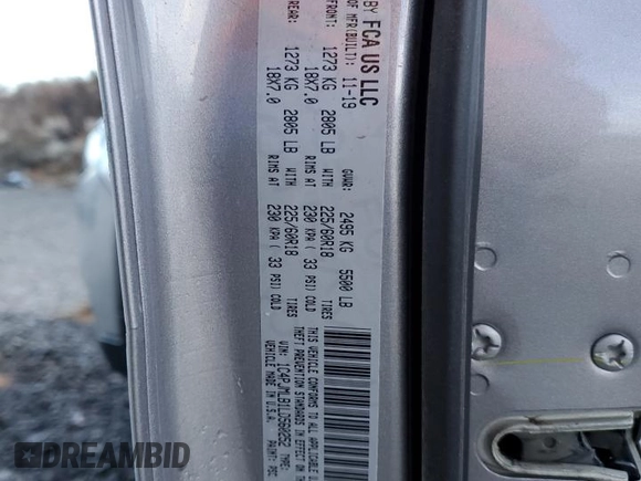 2020 Jeep Cherokee Latitude Plus with VIN 1C4PJMLB1LD560252, listed as a Copart auction lot 87490394 with 7,634 mi miles and Salvage Title. Bid and sale history available at DreamBid. Image 13.